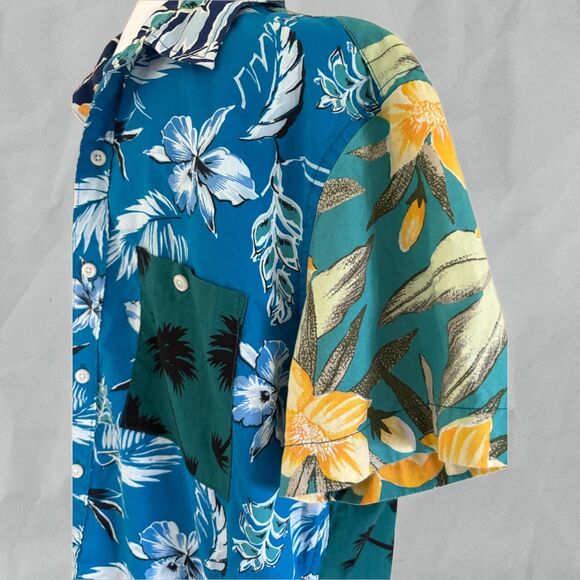 American Eagle Men's Shirt Tropical Floral Button Down Short Sleeve Size LG - Picture 7 of 8